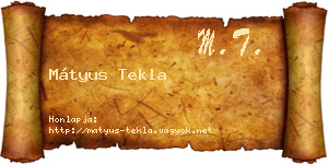 Mátyus Tekla névjegykártya